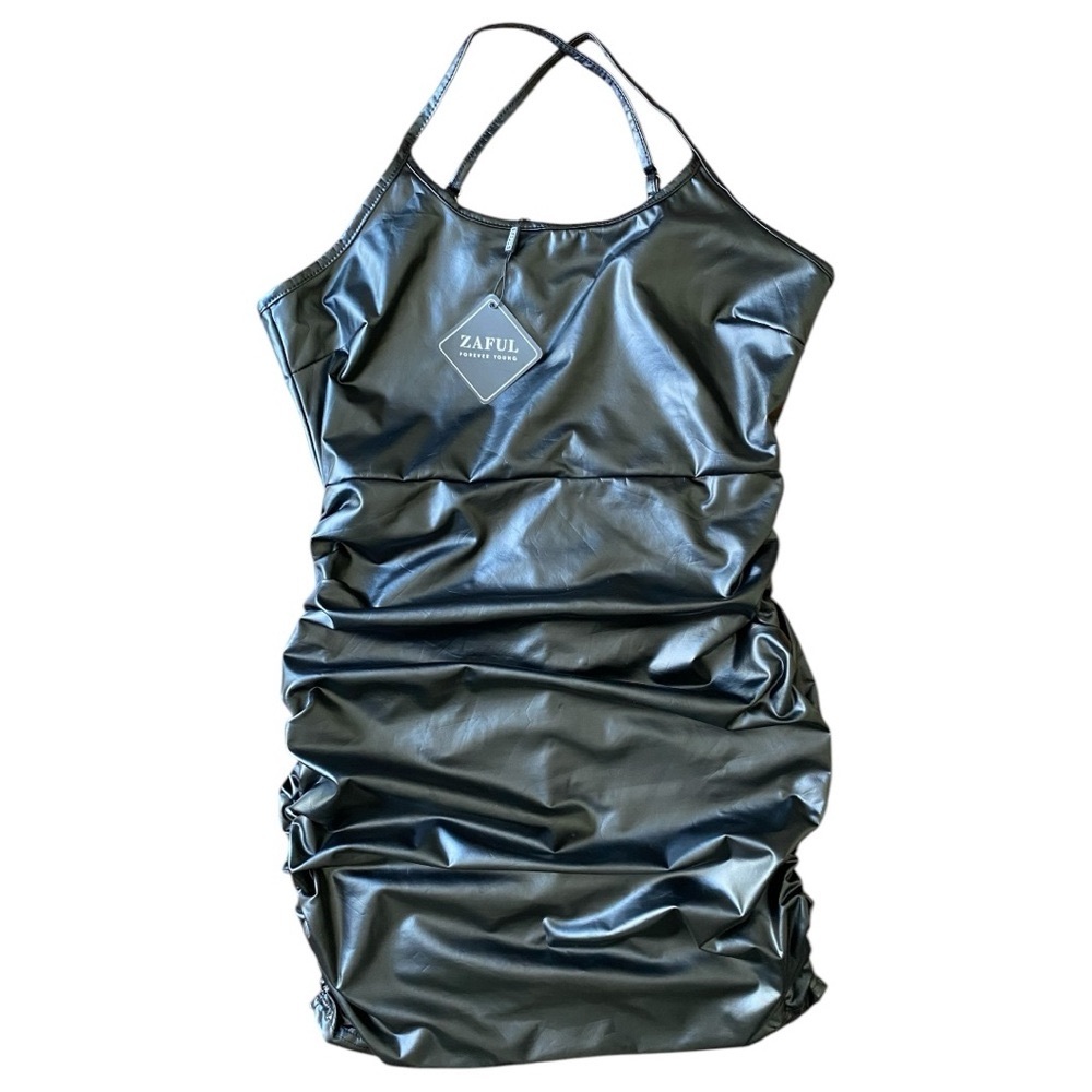 Bodycon Dress Zaful Ruched Black Mini Halter Neck